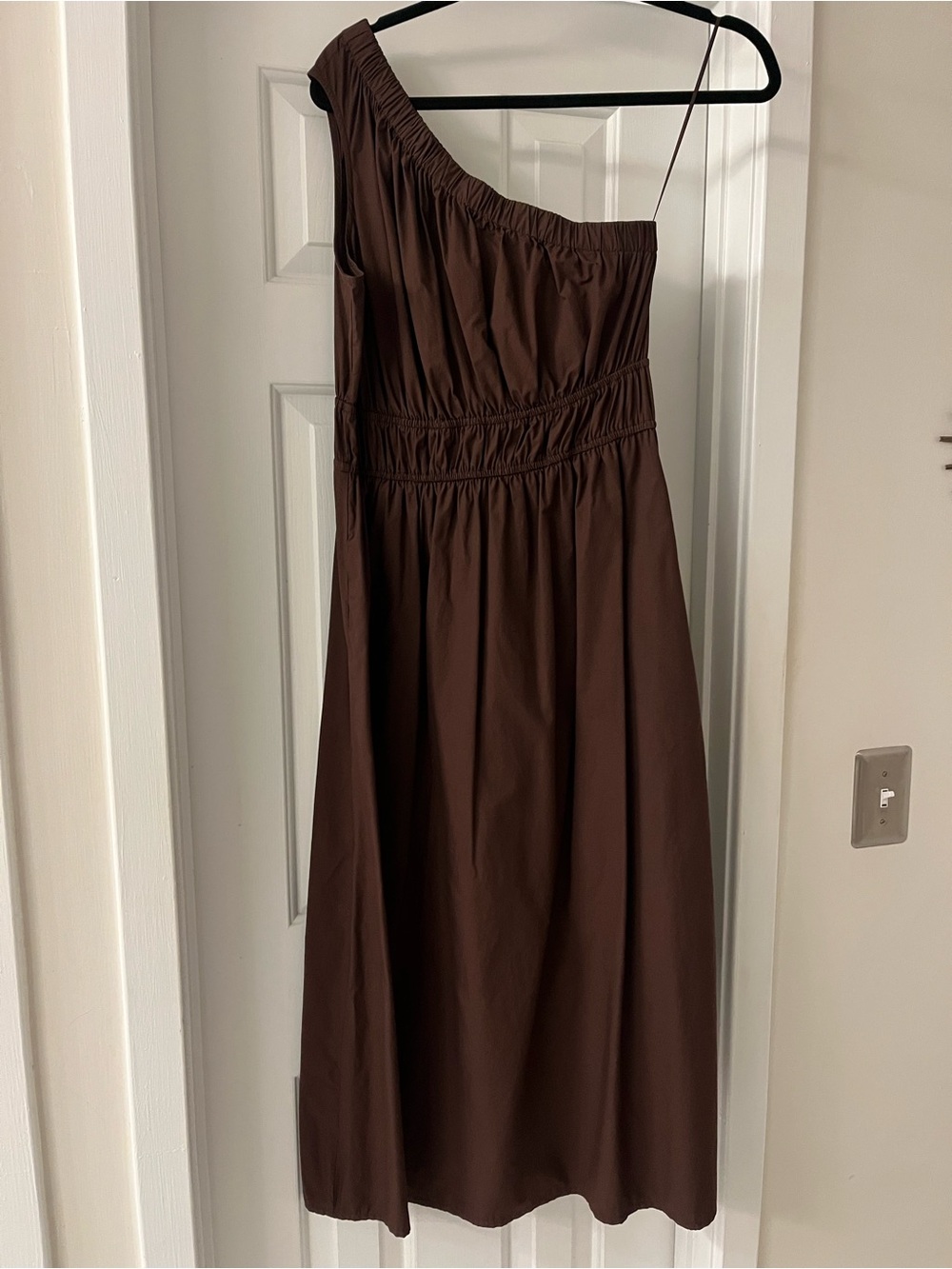 Rails One-Shoulder Dark Chocolate Midi Dress